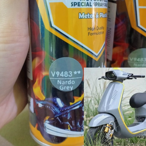 DITON Premium Pilok Pilox Cat Semprot Warna Vespa Colors - V 9483** Nardo Grey (400cc)