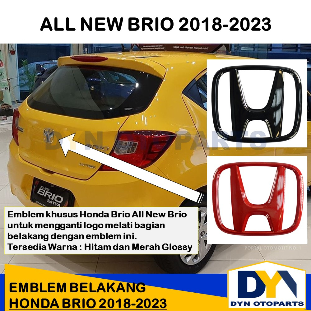 DYN151 -Honda 11,3 x 9,3 Belakang, Logo All New Brio Belakang,  Emblem, Tulisan, Sticker, Logo Lamba