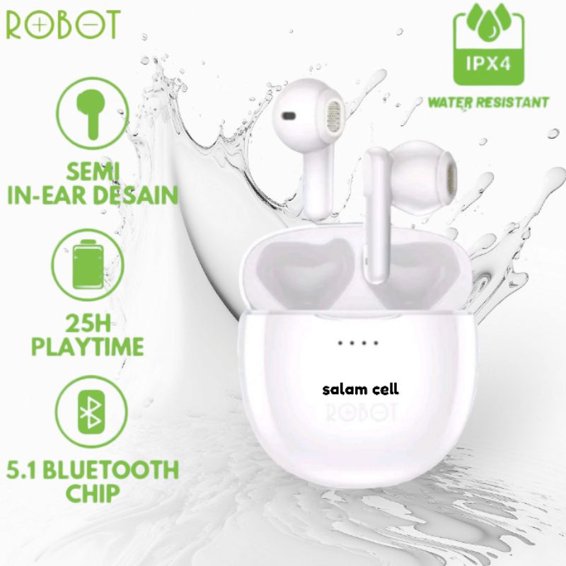 Headset Blutooth Robot airbuds TWS T40NC T20s T10 super bass batre tahan lama Bergaransi