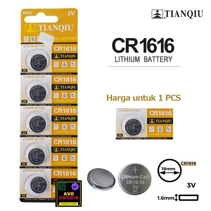 Baterai Kancing CR 1616 baterry batre remot kunci mobil ertiga CR1616