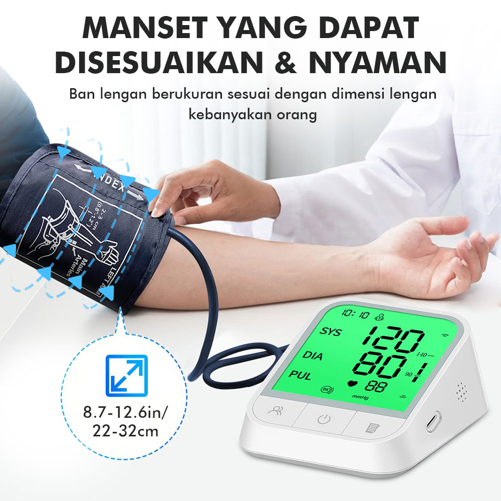 Elektronik Sphygmomanometer Tekanan Darah Digital Rumah Monitor Tekanan Darah Lengan Atas FDA CE Bersertifikat Tensimeter Digital Otomatis Dengan Suara