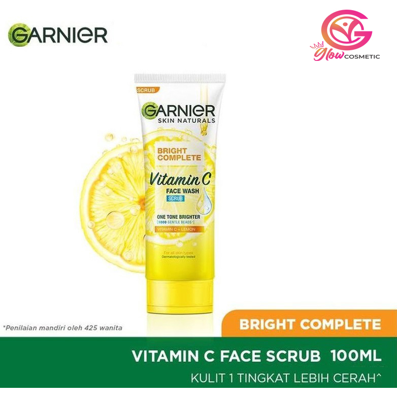 GARNIER BRIGHT COMPLETE VITAMIN C FACE WASH SCRUB 100ML