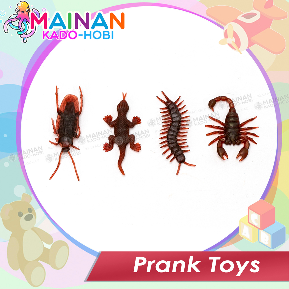 KOLEKSI MAINAN MINIATUR ANAK PRANK TOYS ANIMAL SERANGGA KARET