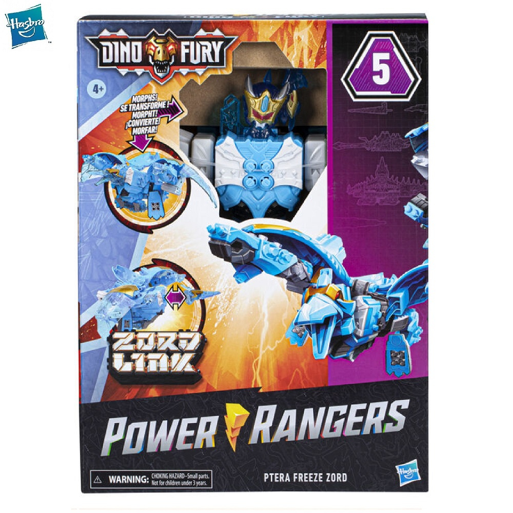 POWER RANGERS 2022 Dino Fury Ptera Freeze Zord Morphing Dino Robot with Zord Link
