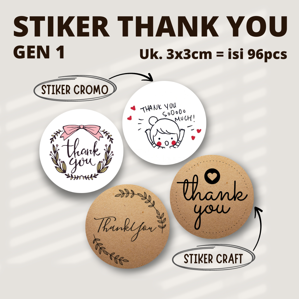 

STIKER LABEL THANK YOU / TERIMA KASIH 3cm = 96pcs ( BAHAN STIKER CRAFT / CROMO A3 )