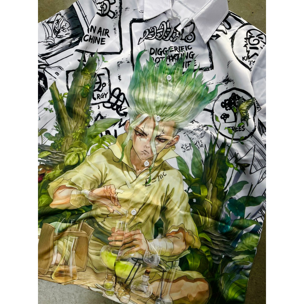 Kemeja Dr Stone Senkuu Anime Manga Premium Unisex