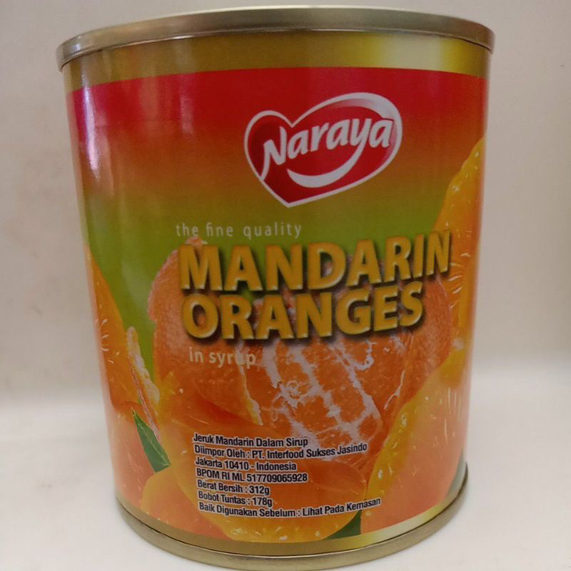 

Jeruk mandarin orange naraya 312gr / Jeruk Kaleng /Jeruk Mandarin