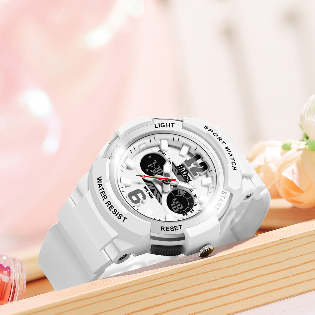 BIDEN Jam Tangan Wanita Anti Air Digital Original Olahraga Santai Waktu GandaTali Silikon Jam Tangan Cewek