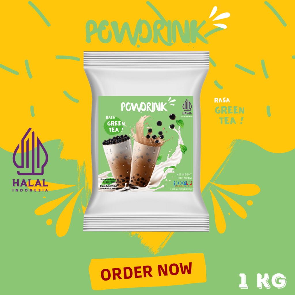 

PowDrink Rasa Green Tea / Bubuk Minuman Kekinian / Bubuk Aneka Rasa Kemasan 1 Kg