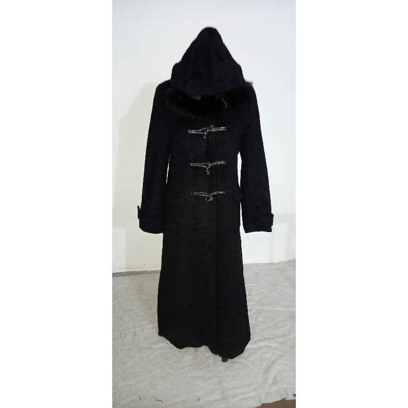 Black Super Long Hoodie Wool Kimtan by Comme Ca Du  Mode