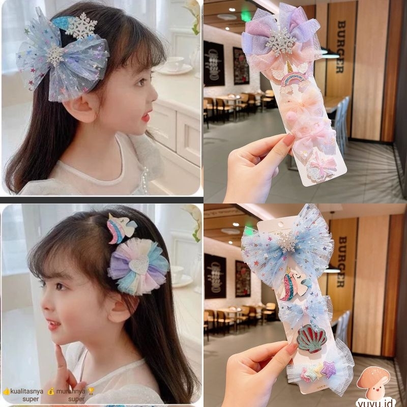 5 Pcs/Set Jepit rambut anak  perempuan korea aksesoris rambut bayi