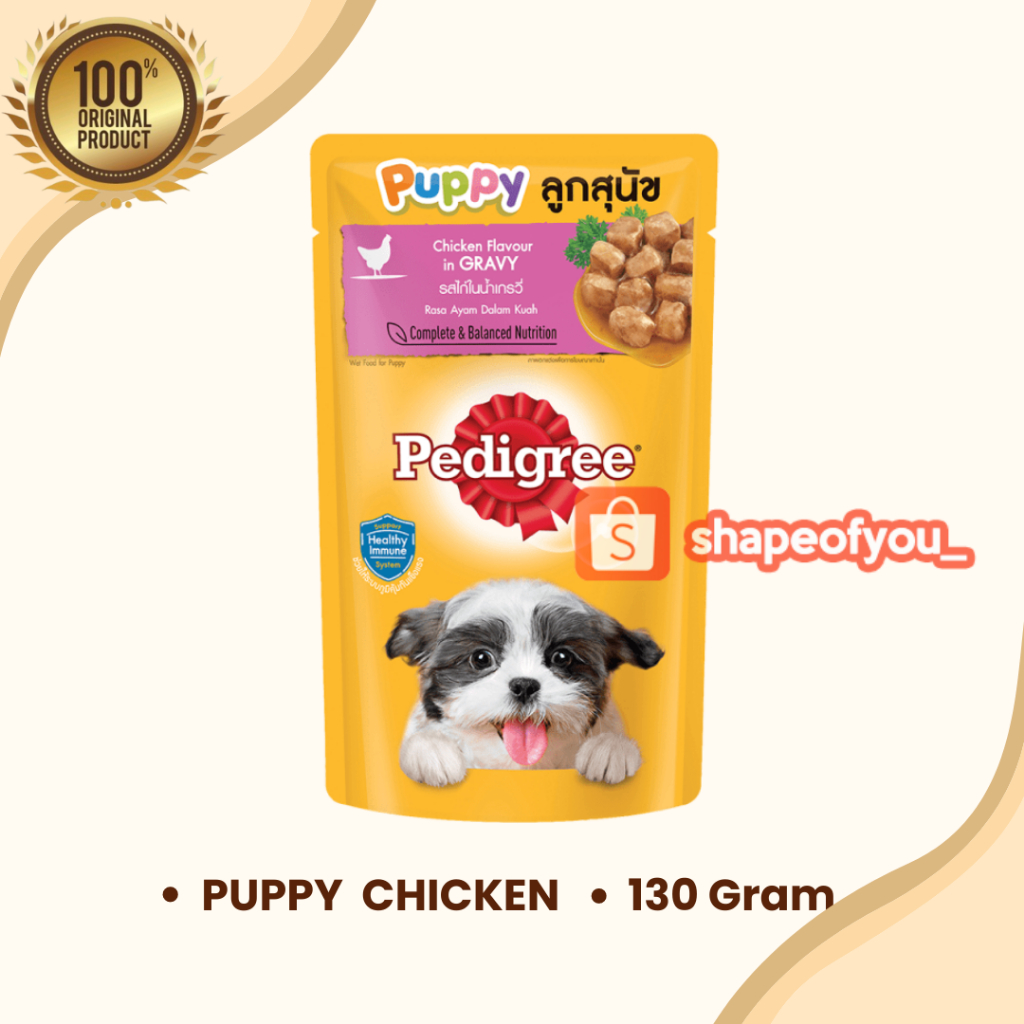 Pedigree Pouch 80gr Adult Dog Wet Food Makanan Basah Anjing Mini Pedigre Puppy 130gr