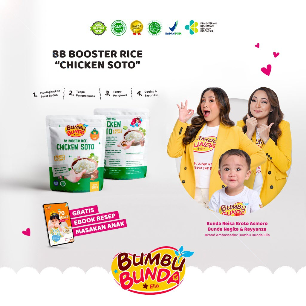 Bumbu Bunda Elia BB Booster Rice MPASI Beras Mpasi Beef Steak Salmon Chicken Tuna Butter Cheese