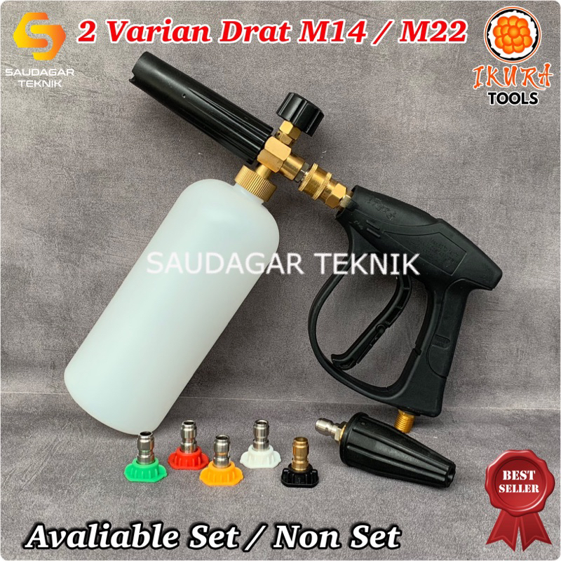 GUN PENDEK Jet Cleaner Quick Release Foam Lance Nozzle Set Quick Coupler Foam Gun High Pressure Drat M14 M22 Support Lakoni Laguna 70 Daytona 100