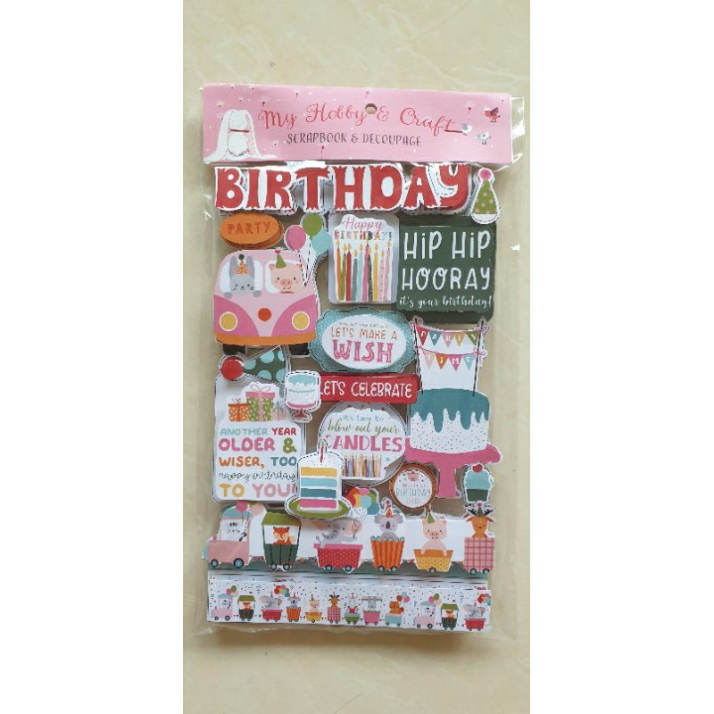 

Sticker 3d Scrapbook "Birthday Girl Hip Horray