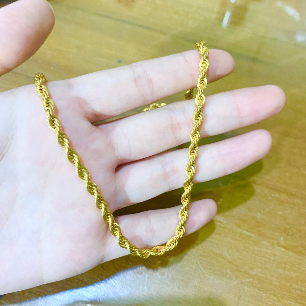 JT - Kalung Tambang Emas Kuning Lapis Emas 18k