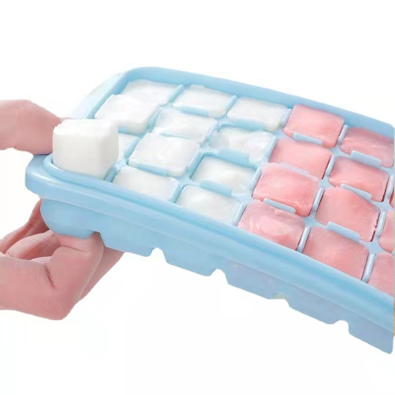 MARKAS88 Cetakan Es Batu Dengan Penutup Ice Cube Tray Bahan Silikon 36 Kotak dan 24 Kotak