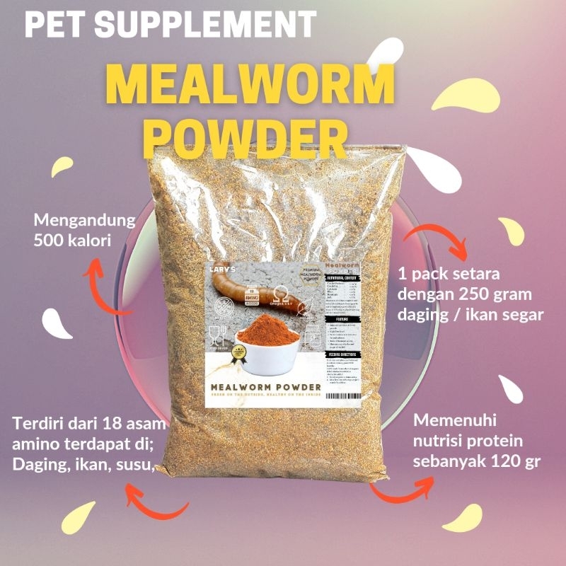 Tepung Ulat Hongkong / Mealworm Insect Powder Kering Organic 1kg