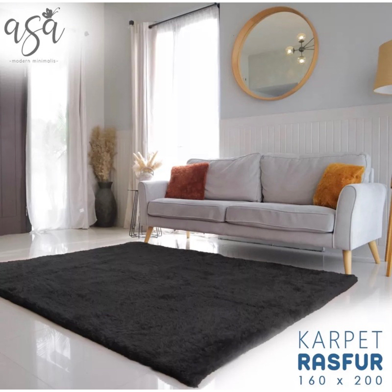 KARPET BULU ASA TERMURAH  RASFUR PREMIUM bulu lebih tebal &amp; panjang - Ukuran 160x100 ORIGINAL