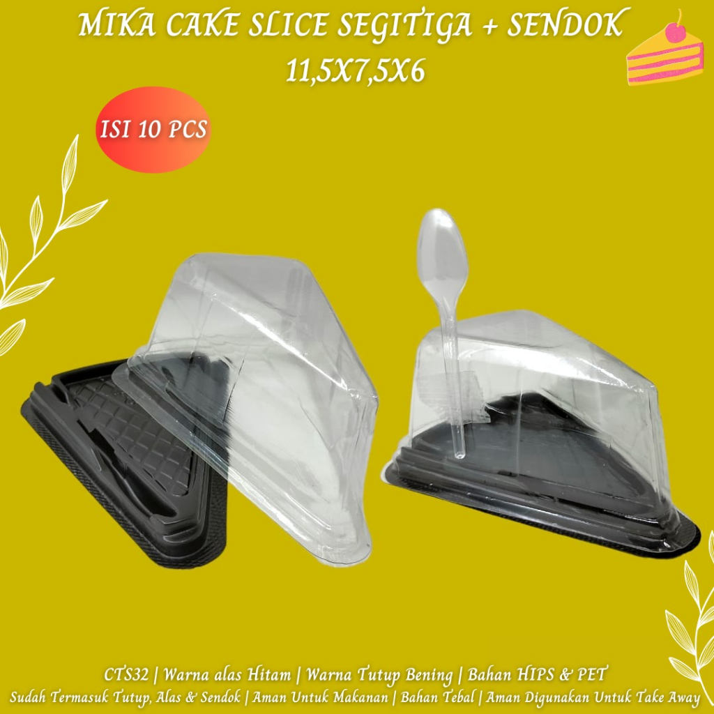 Mika Cake Segitiga Mika Segitiga Plus Sendok (Isi 10 Pcs-CTS32)