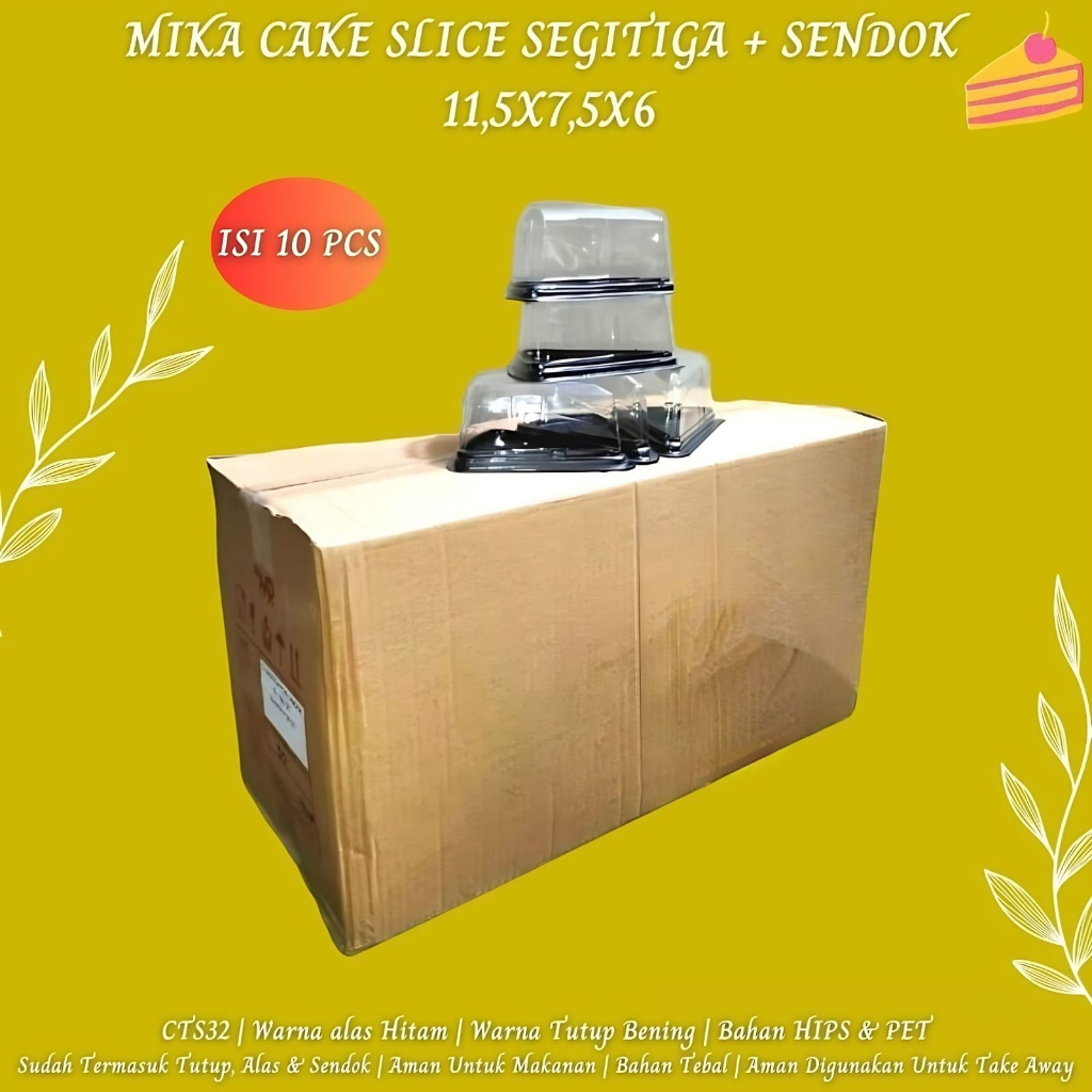 Mika Cake Segitiga Mika Segitiga Plus Sendok (Isi 10 Pcs-CTS32)