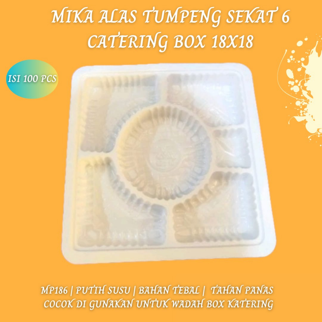 Mika Sekat 6 Mika 18x18 Alas Tumpeng (Isi 100 Pcs-MP186)