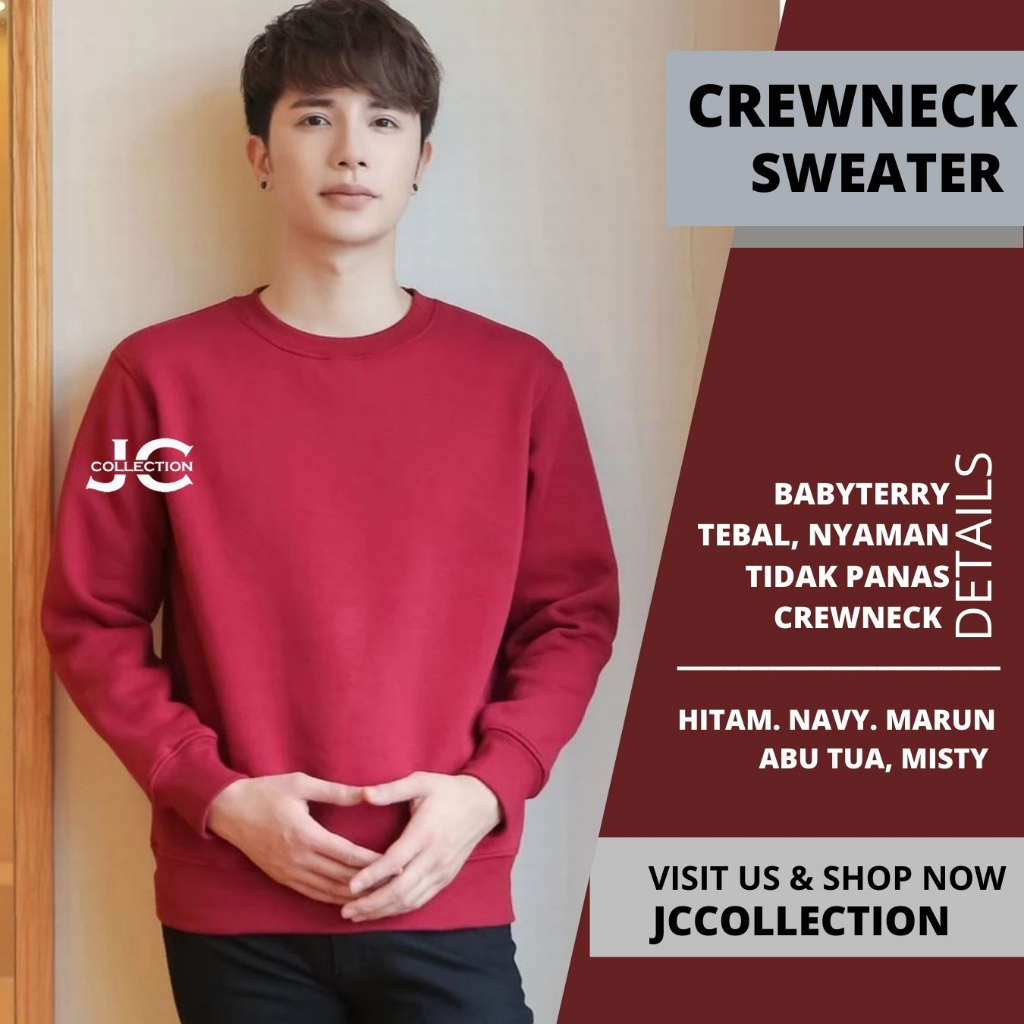 Sweater Pria Big Size 3XL O Neck Babyterry Obed Korean Style Sweater Fashion - JCCollections