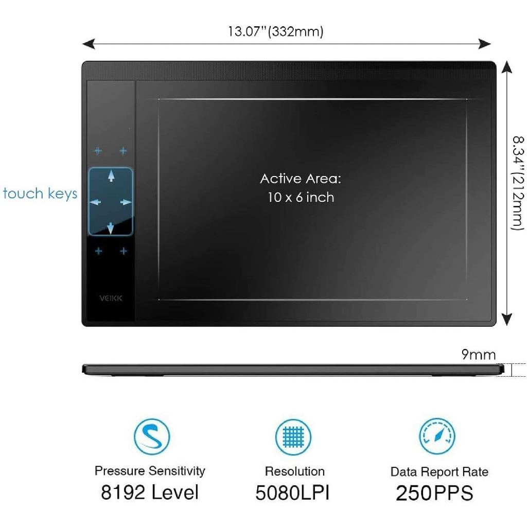 VEIKK A30 - Digital Graphics Drawing Tablet with Pen Tablet P01 - Tablet Gambar Alternatif HUION