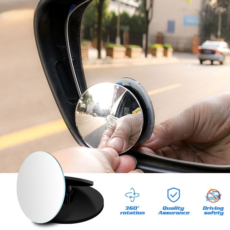 Kaca Spion Cembung Wide Angle Blind Spot Car Mirrors Tambahan Blind Spot 360 Mirror 2 In 1 Adjustable Spion Mini