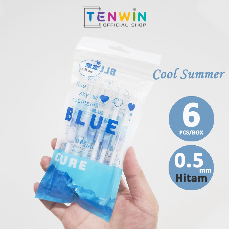 

Pulpen/Gelpen/Bolpen/Pena 0.5mm Hitam/gelpen biru ins Style-Tenwin
