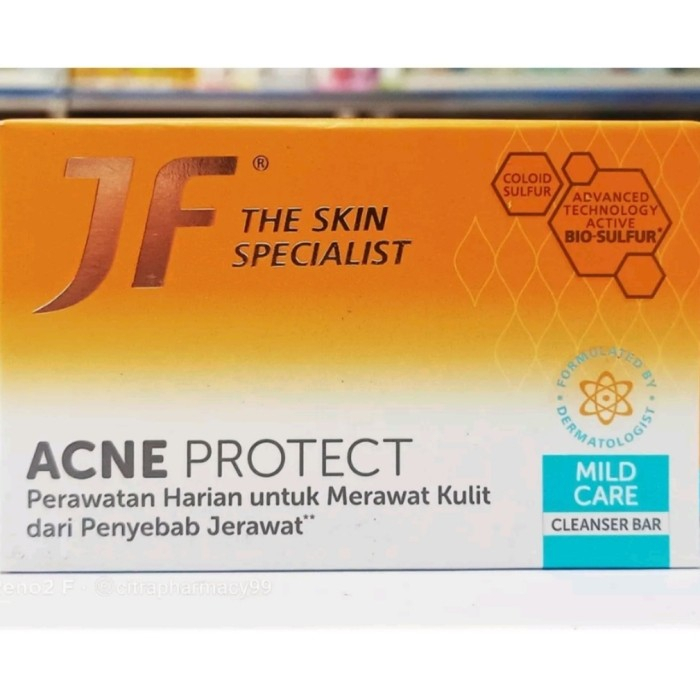 JF SABUN BATANG ACNE PROTECT SABUN JERAWAT SABUN JF SULFUR 90GRAM