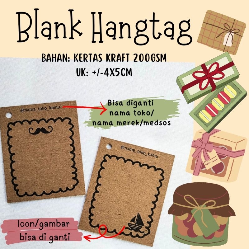 

BARUUUU !!! [ISI 25PCS] BLANK HANGTAG/HANGTAG KOSONGAN BISA CUSTOM DIBERI TULISAN/ HANGTAG KECIL LUCU KERTAS KRAFT UNIK VINTAGE/ HANGTAG UCAPAN LUCU IMUT UNIK BISA GANTI ICON GRATIS