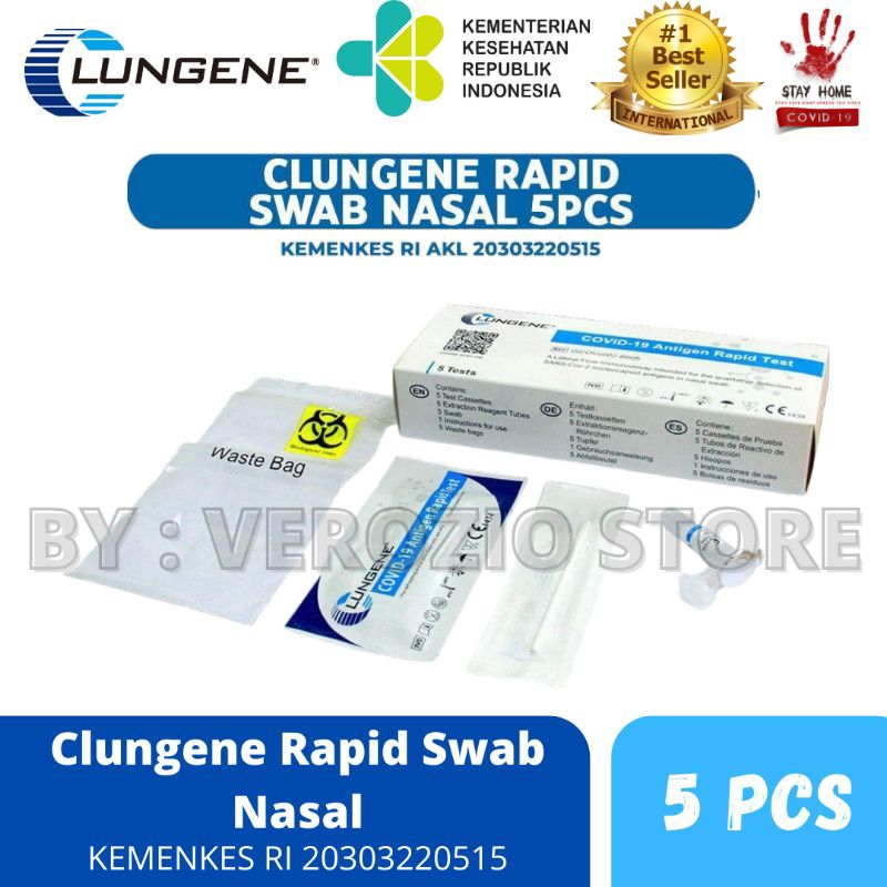 Alat Test Swab Antigen Lungene Hidung Nasal Original 100% Box isi 5pcs