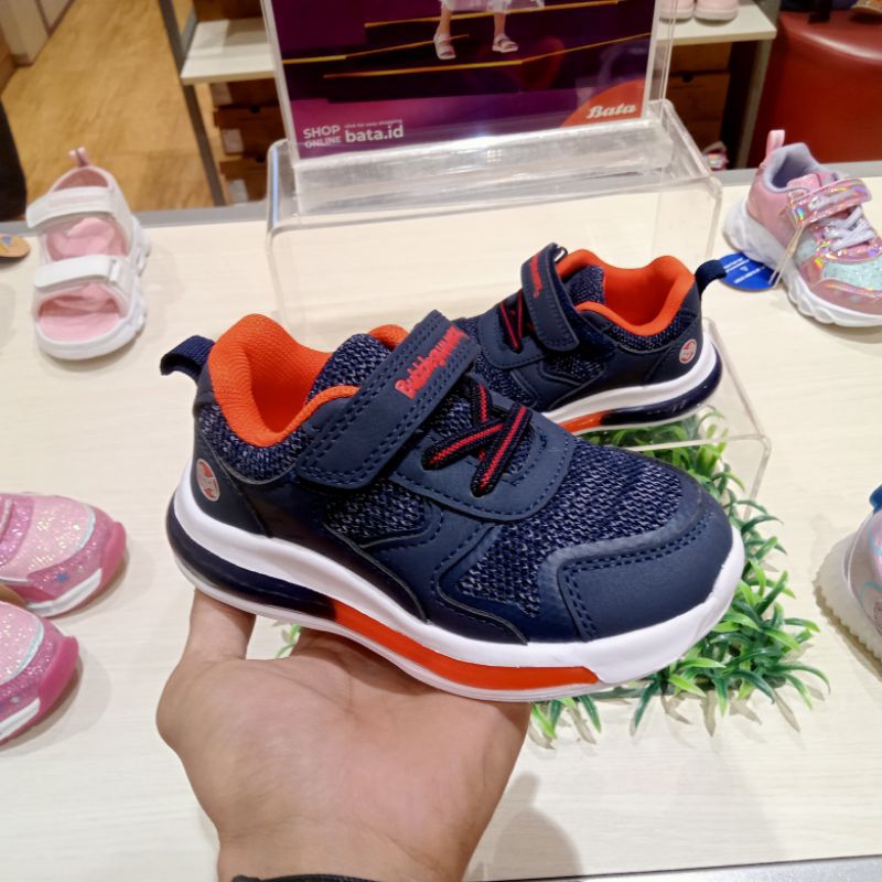 Bubble Gummers Sepatu LED Sneakers Anak Laki-laki Navy Original Bata 181_9185
