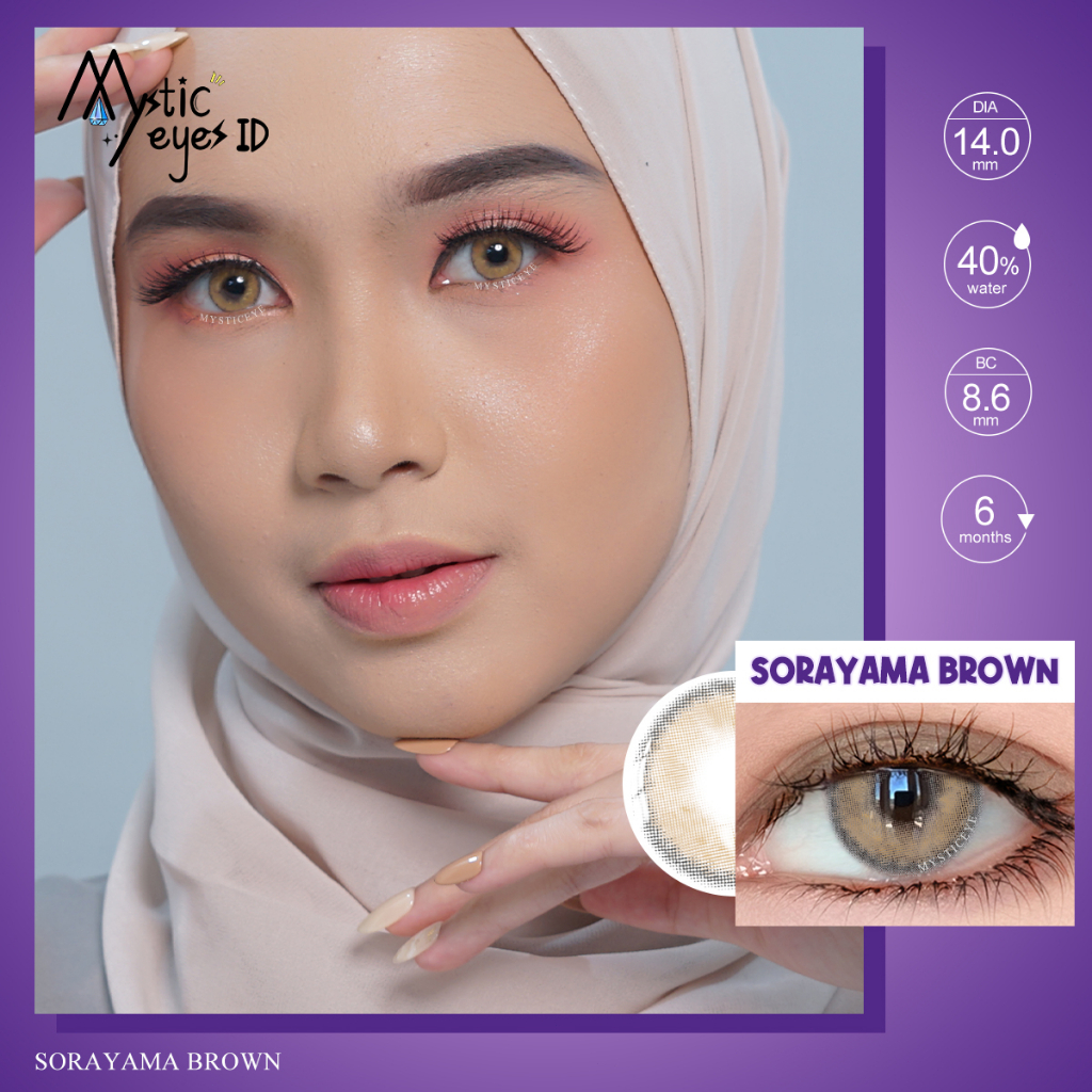 [✅COD] MYSTICEYES SOFTLENS BROWN SERI LENSA KONTAK NORMAL