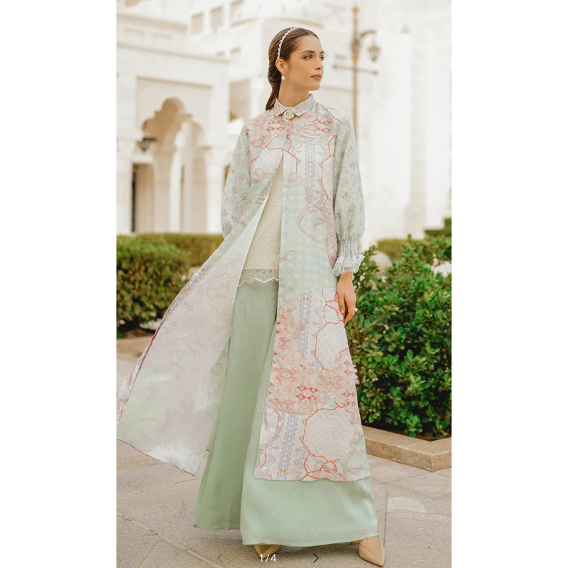 Festive Puffy Lace Green benang jarum