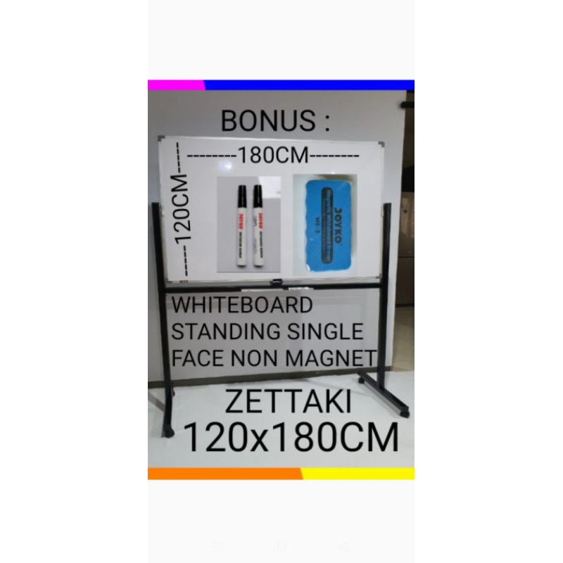

PAPAN TULIS WHITEBOARD STANDING NON MAGNET SINGLE FACE 120X180CM