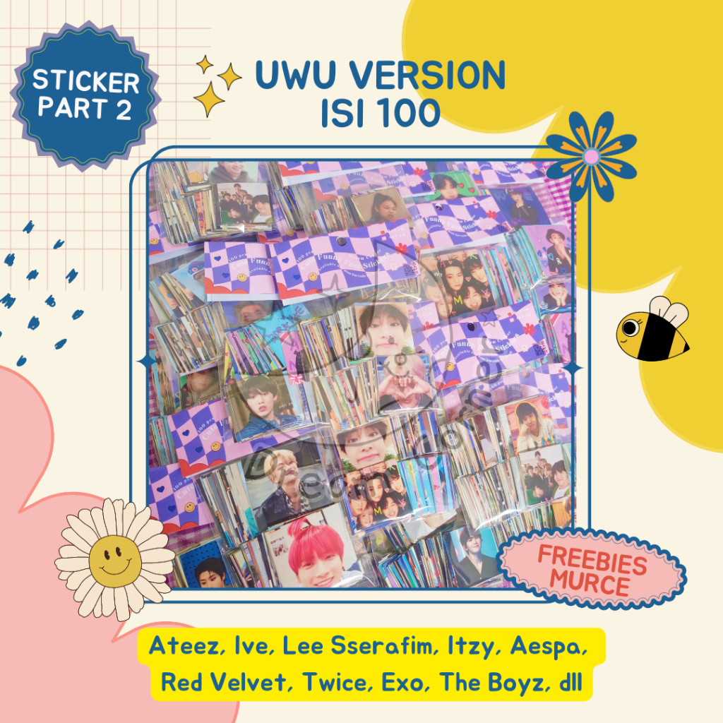 [ISI 102] Stickers Freebies Uwu Version KPOP, BTS, ZB1, SUPER JUNIOR,NCT DREAM, XODIAC, ATEEZ, Red Velvet, Lee Sserafim, IVE, Itzy, Aespa, Twice, Exo, The Boyz, Ateez