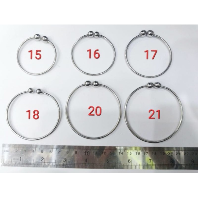 Gelang Monel Mondial 8mm Polos Tebal 10buah Kulakan Grosir