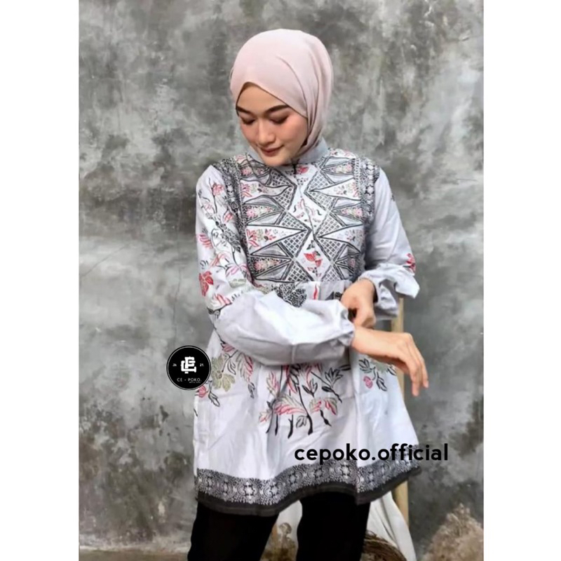 BAJU BATIK WANITA MODERN MONALISA GENES M,L,XL asli PEKALONGAN