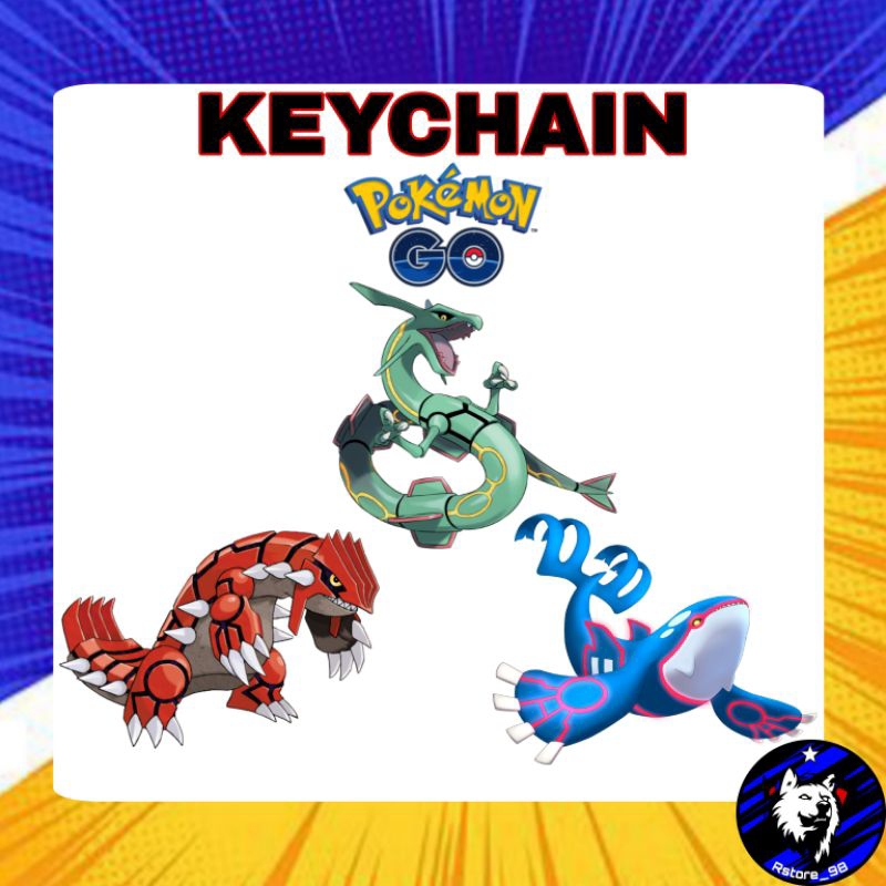 Gantungan Kunci Keychain Legendary Pokemon Go Groudon Kyougre Rayquaza pikachu