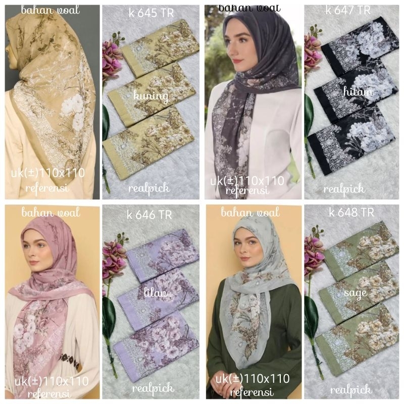 jilbab segi empat  motif voal motif lasercut denay motif voal motif premium (harga grosir partai)