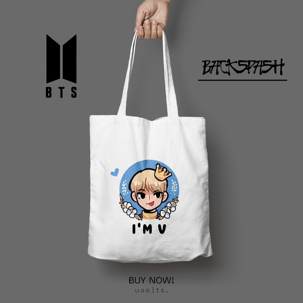 Tas Totebag BTS Chibi Jk V Jungkook Suga - BTS