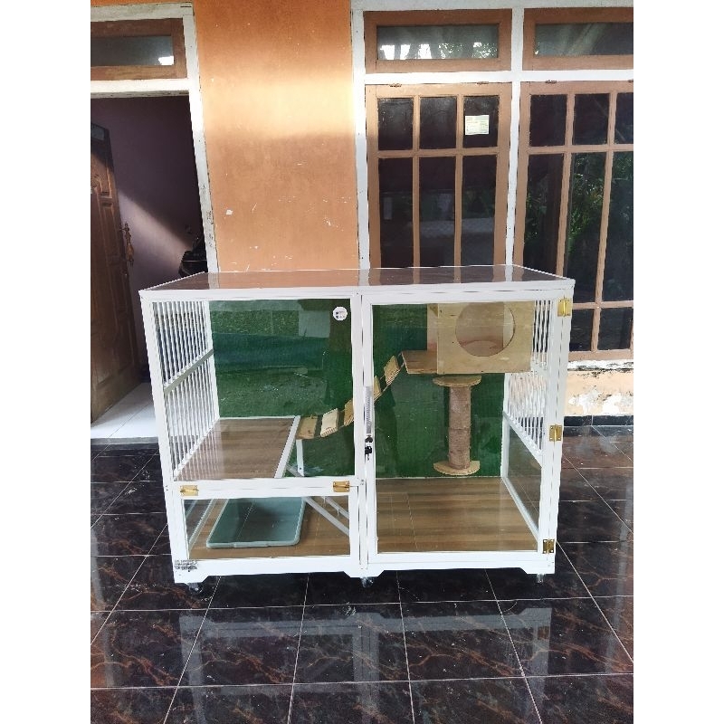 kandang kucing alumunium almunium premium ukuran PxLxT 120x60x90