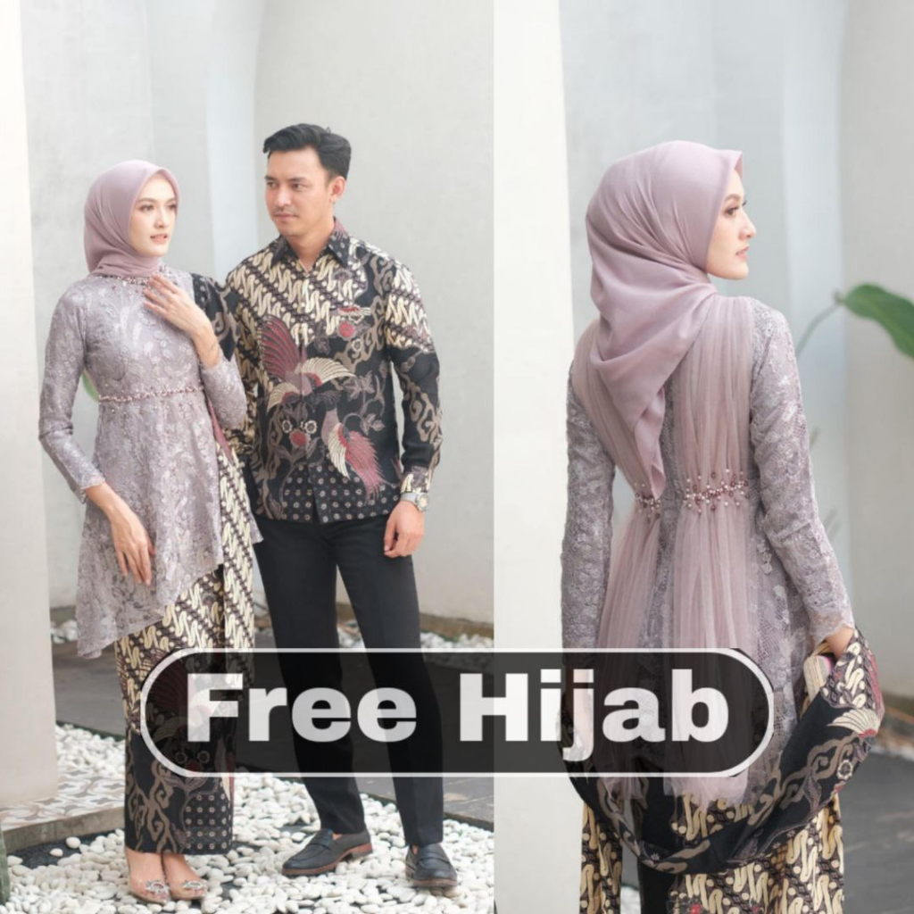 Set Kebaya Couple Kemeja Batik Lengan Panjang | Kebaya Zara Series