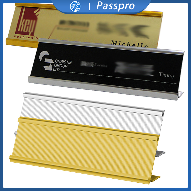 Name Plate Holder Papan Nama Meja Desk Name Sign Holder Aluminium