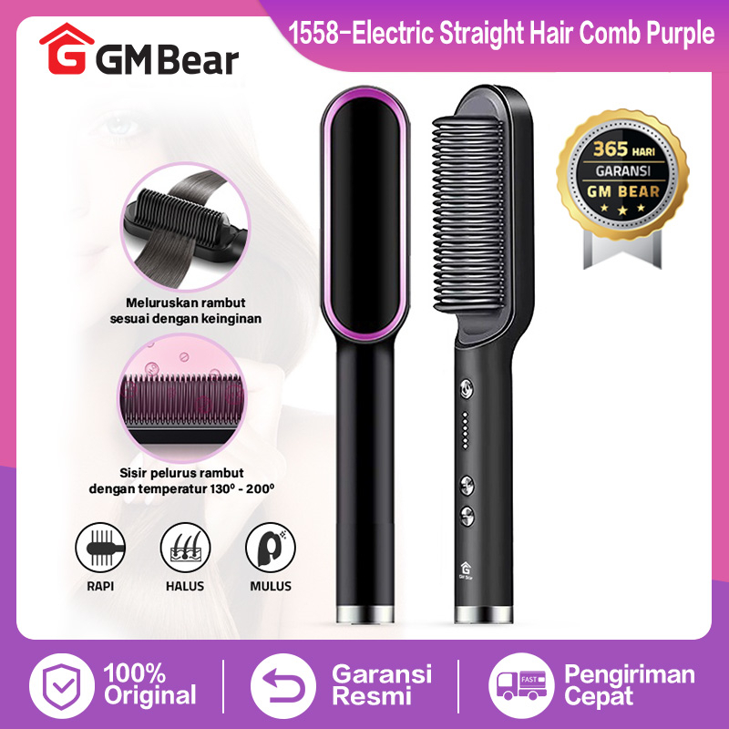 GM Bear Sisir Catokan Pelurus Rambut 2 in 1 1558 - Sisir Blow Rambut Catokan Sisir