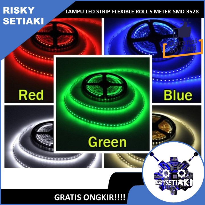 LAMPU LED STRIP FLEXIBLE ROLL 5 METER SMD 3528