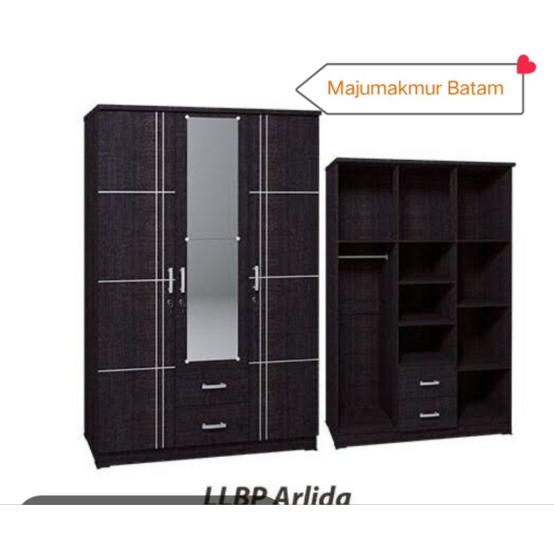 LEMARI PAKAIAN BAJU 3 PINTU MOTIF LLBP ARLIDA