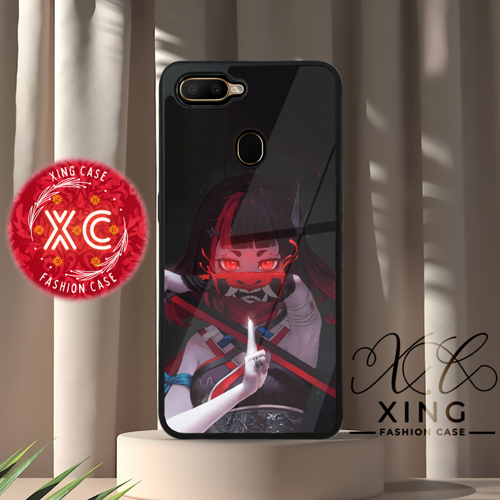 |EZ12| XING CASE OPPO A5s AX5s A7 A11K A12 A12s F9 F9PRO REALME 2 PRO GLOSSY KILAU EFEK KACA | CASE 